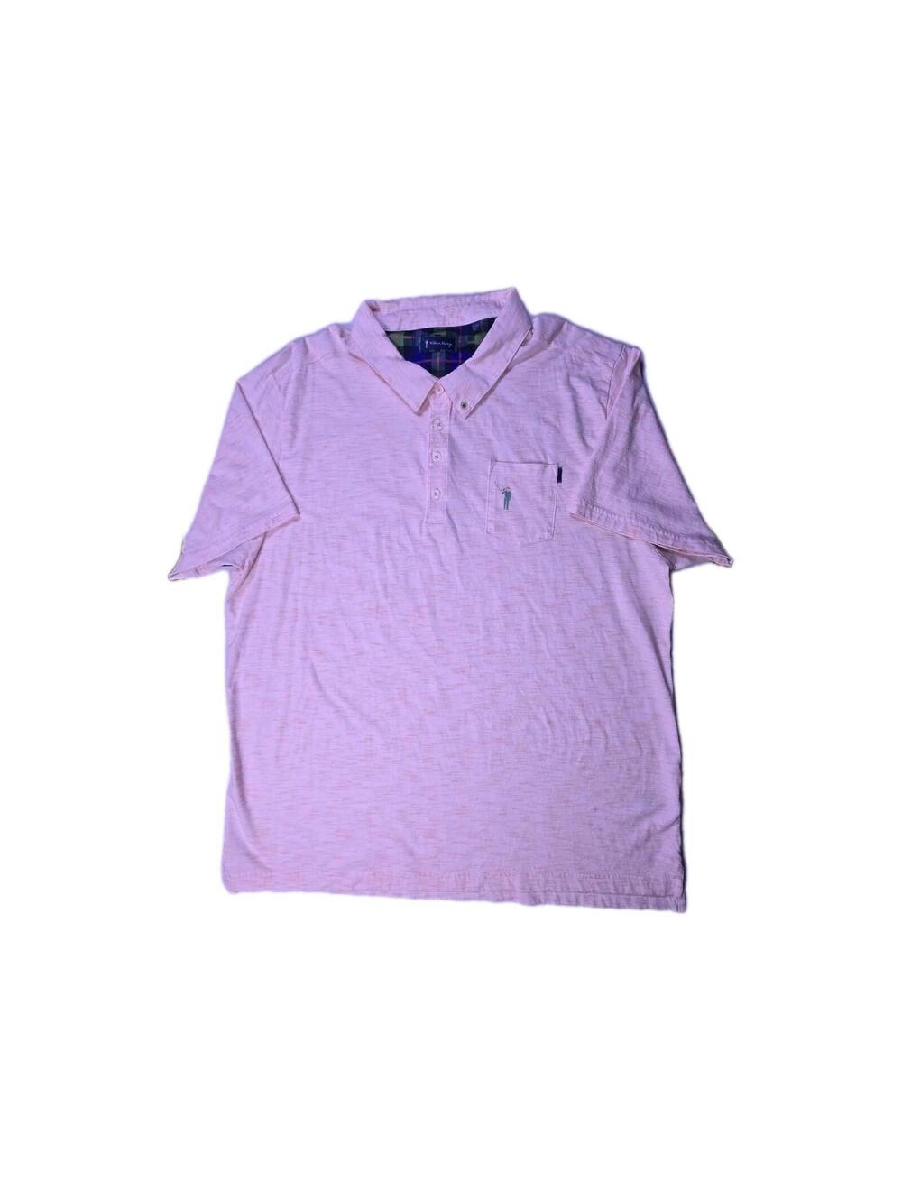 William Murray - Peach Striped Stretch Casual Polo Shirt - Mens XXL